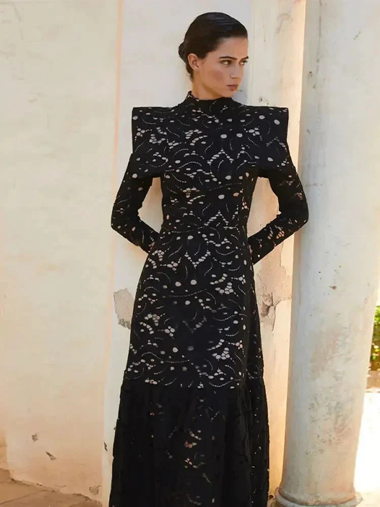 White Lace Long Sleeve Dress