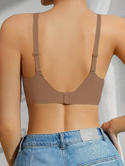 Wide Straps Wireless Bra Brown