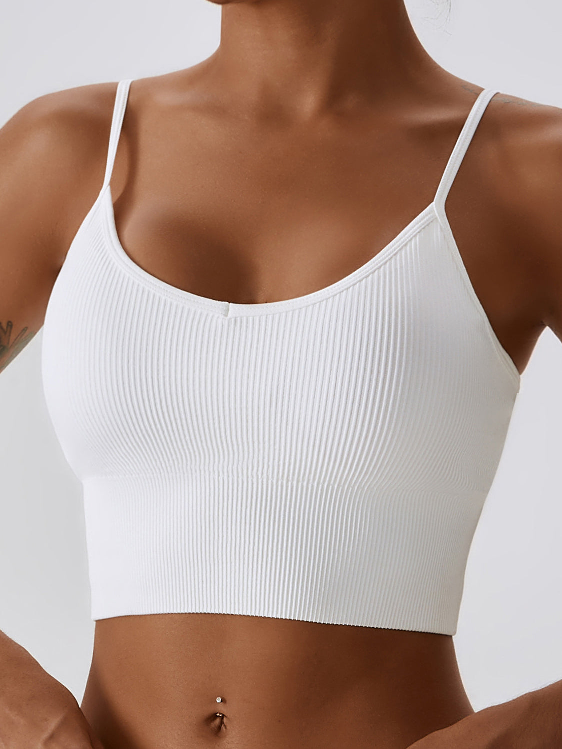 Seamless Rib Cross Back Yoga  Bra