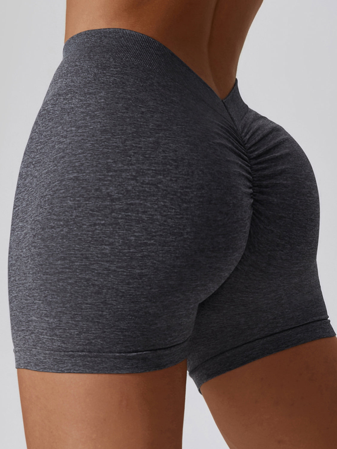 Back V Scrunch Marl Yoga Shorts