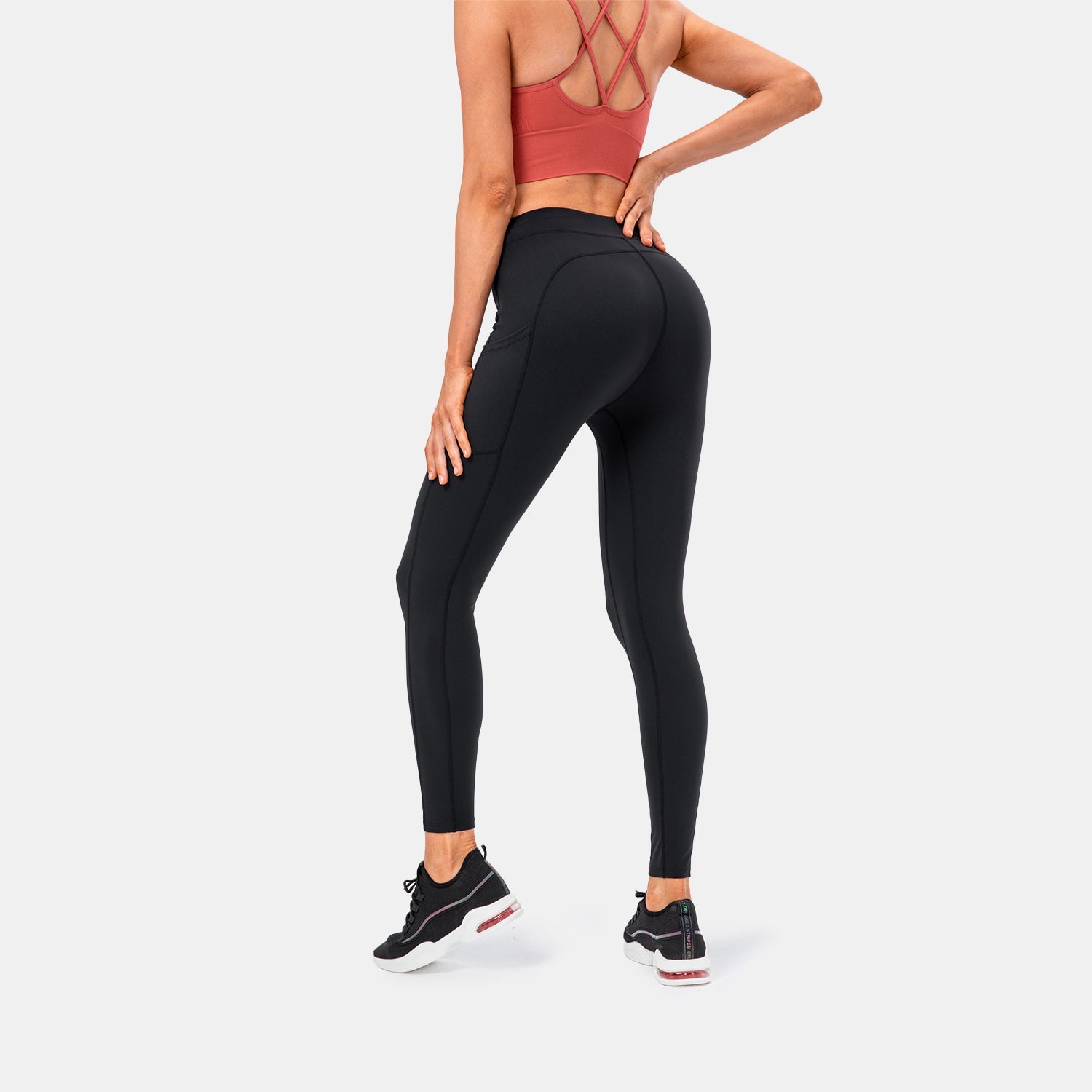 High Waisted Drawstring Pocket Sport Leggings