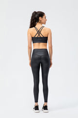 Cross Back Sports Bra & leggings Set- Focus