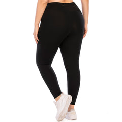 Athletic Tummy ontrol Plus Size Tik Tok Leggings Black