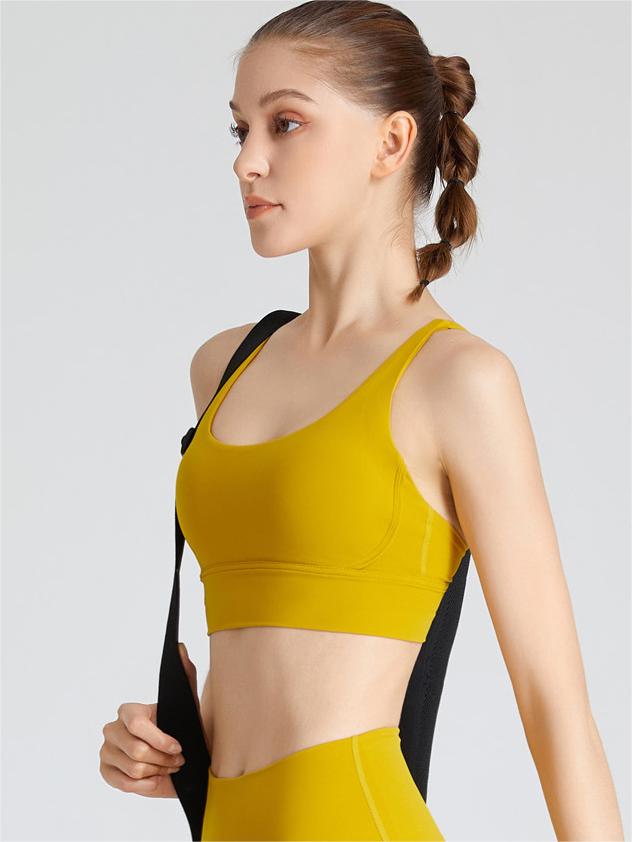 Cross-Strap Back Support Sports Yoga Wireless Bra