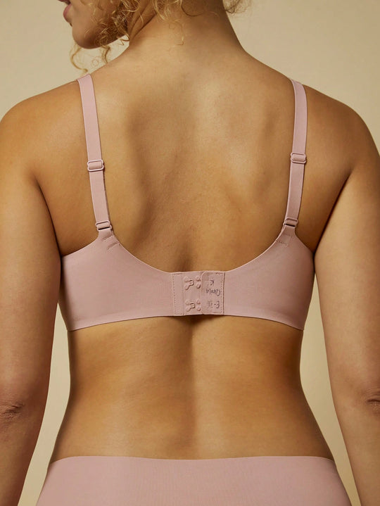 Wireless Plunge Lounge Bra Coral Pink