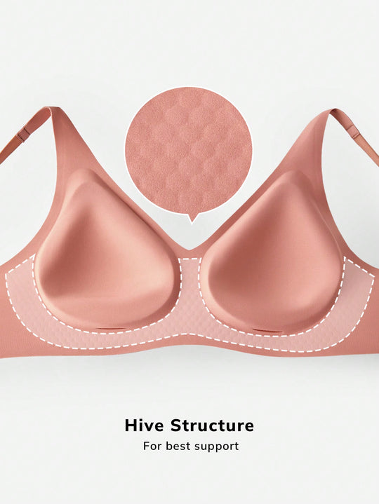 Wireless Plunge Lounge Bra Pink