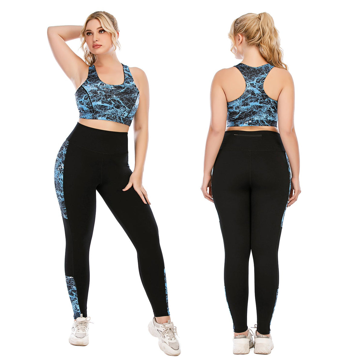 Workout Set 2 Piece Outfit High Waist Leggings Yoga Gym Set