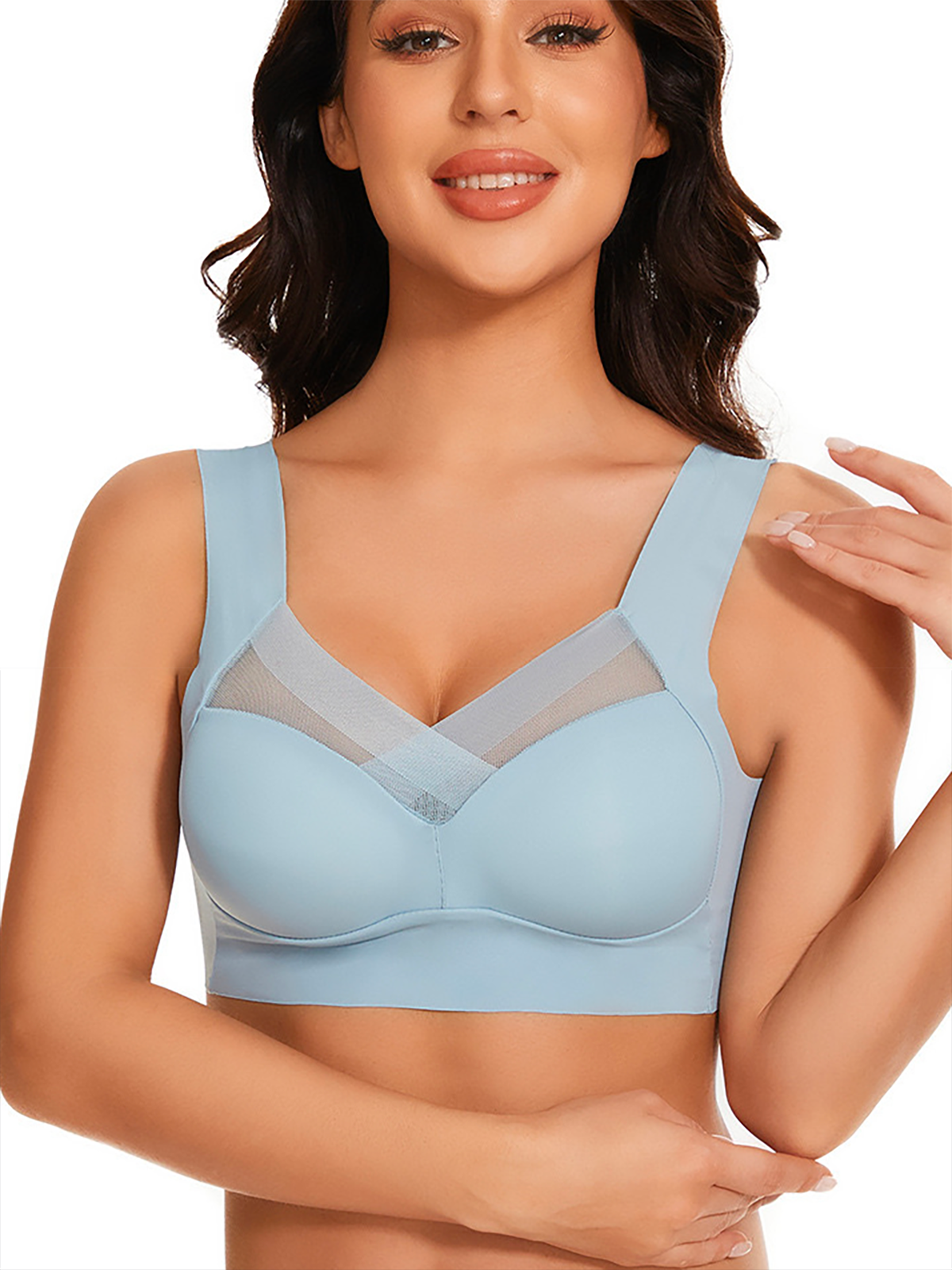 Minimizer Mesh CrossOver Wireless Bra with Cooling