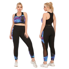 Plus Size Yoga Clothes High Waist Squat Proof Legging Gym Set