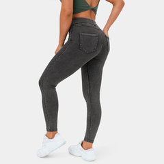 High Waisted Stretchy Denim Leggings