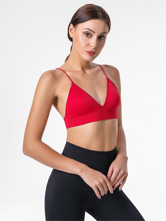 High Elasticity Spaghetti Straps Triangle Yoga Bra