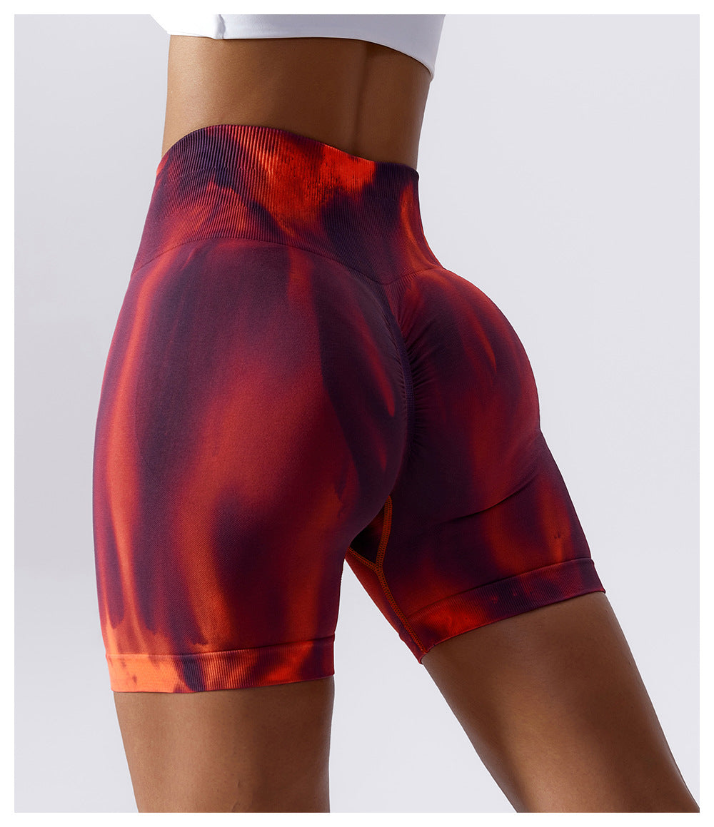 Seamless Tie Dye Yoga Shorts