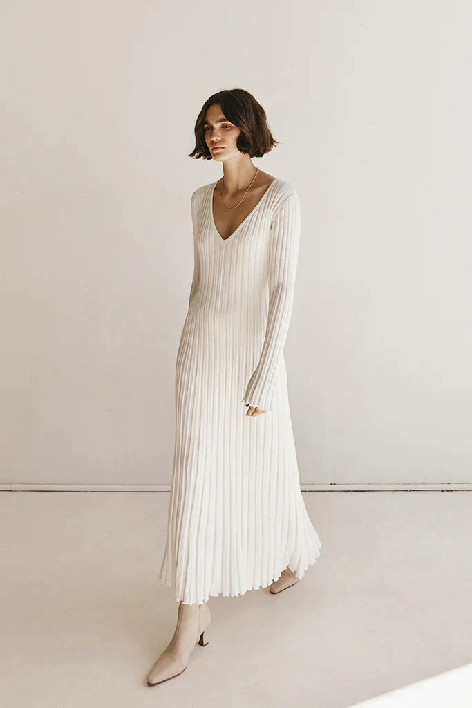 Sleeved Knit Midi Dress