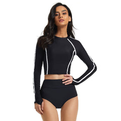 Rash Guard Long Sleeve Crop Top Swimsuits