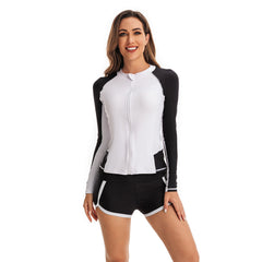 Black and White color Surfing Bathing Suit