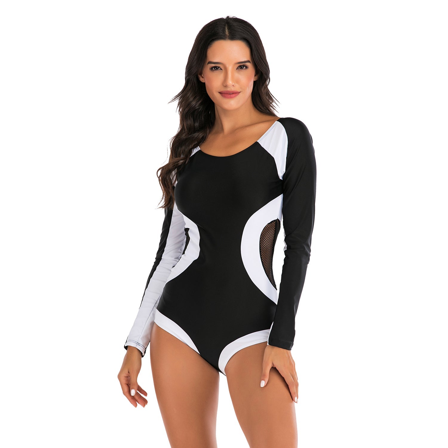 Swimwear One Piece Bathing Suit Rash Guard Zipper Swimsuit