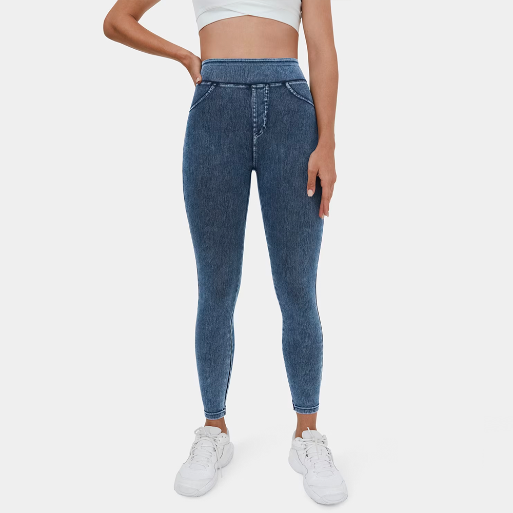 High Waisted Stretchy Denim Leggings