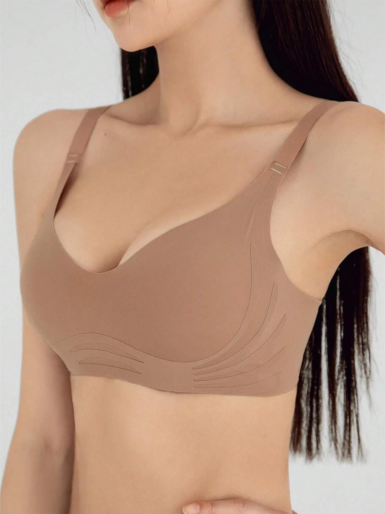 Wide Straps Solid Wireless Bra