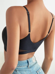 Wireless No Show Backless Bra Black