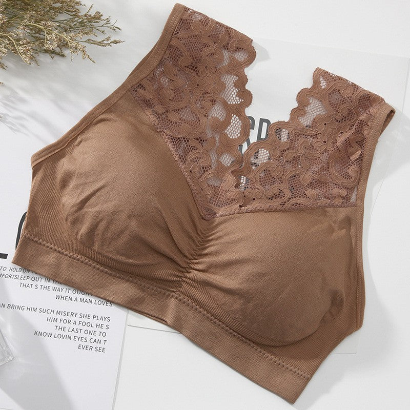 Deep V Lace Wireless Soft Bralette