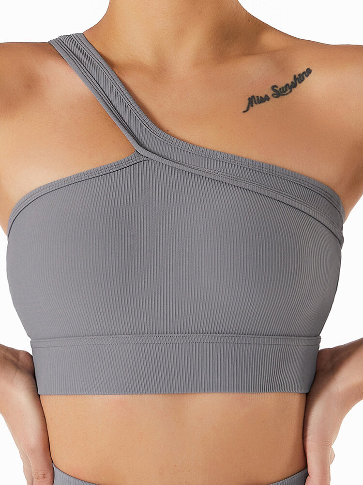 Live In Rib One Shoulder Sports Bra