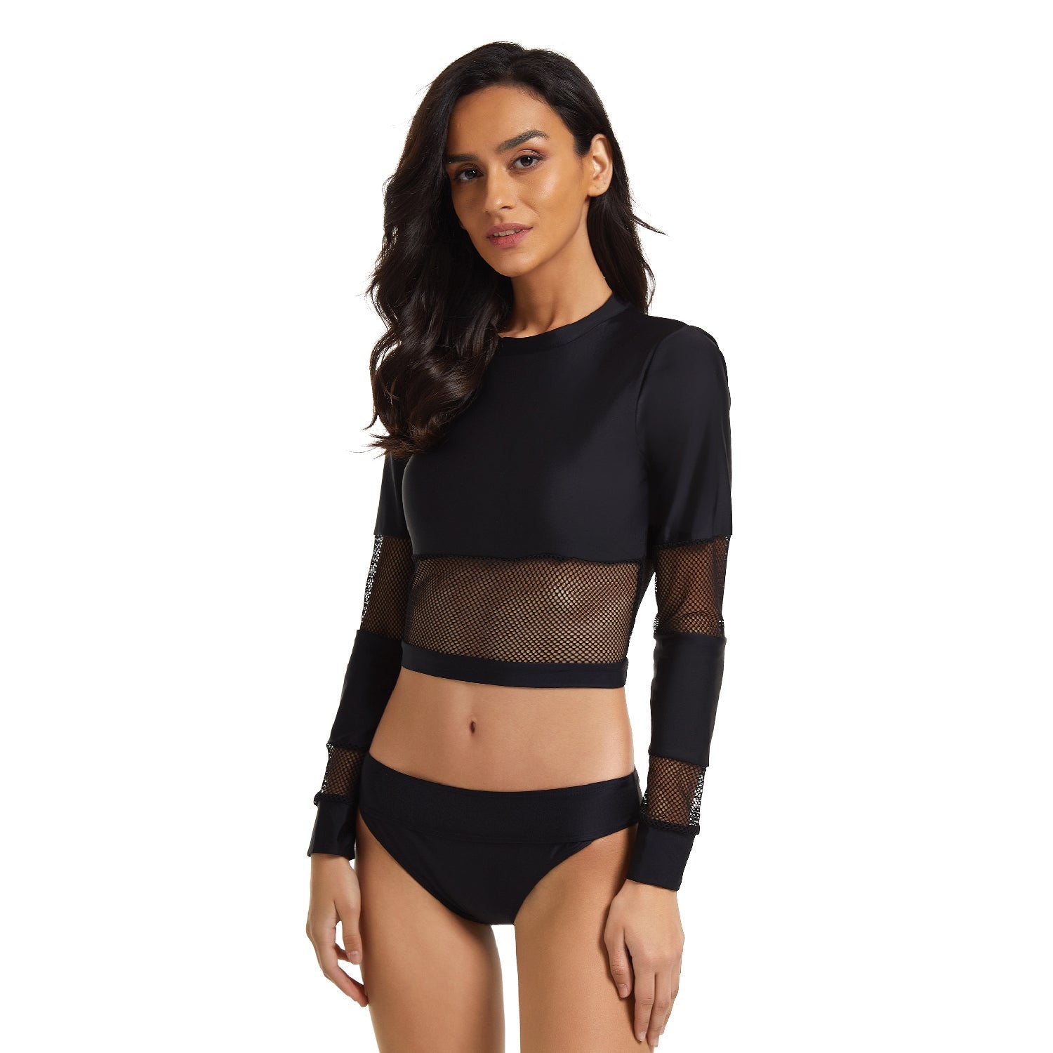 Rash Guard for Long Sleeve Crop Top Swimsuit