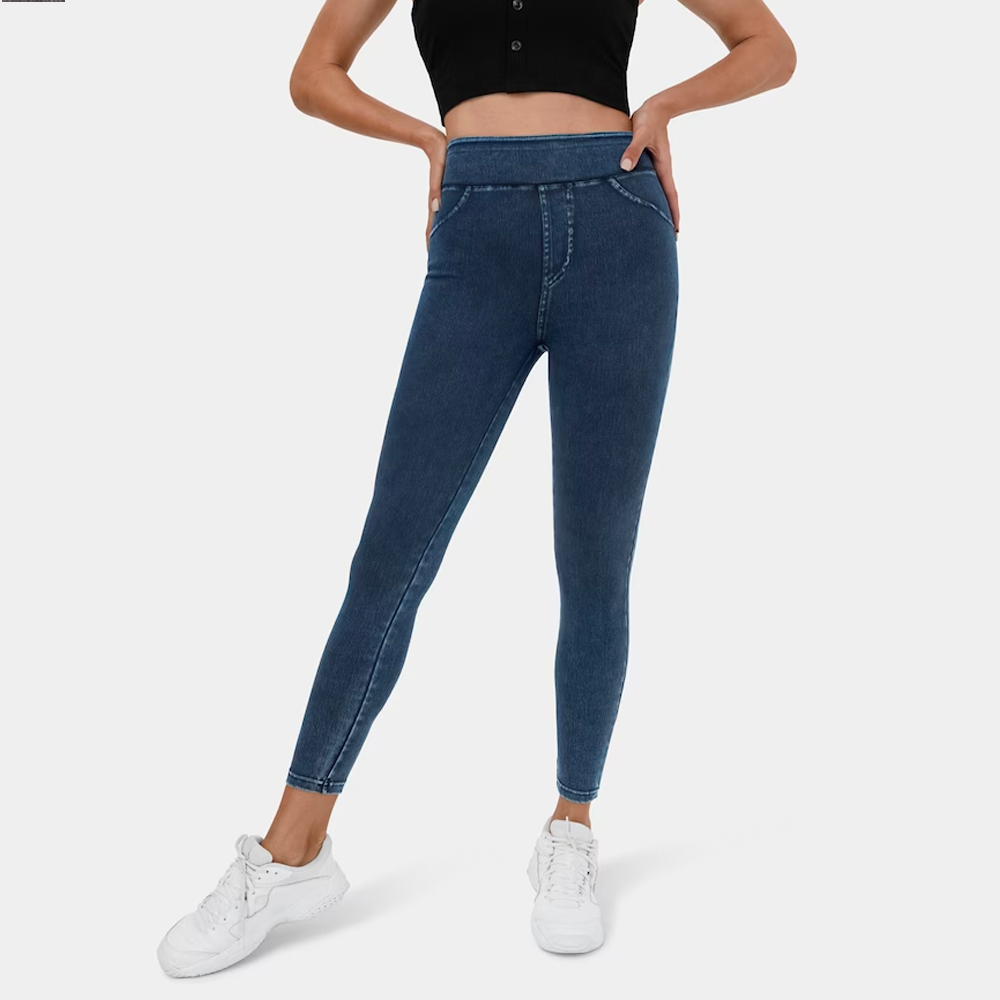 High Waisted Stretchy Denim Leggings