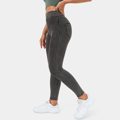 High Waisted Stretchy Denim Leggings