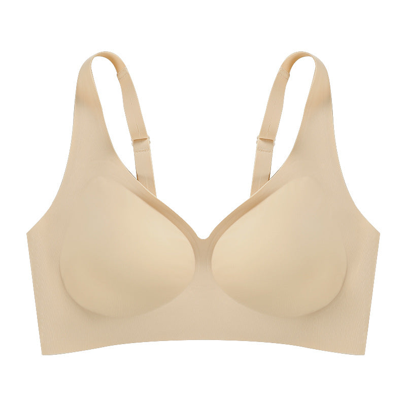 Wide Straps Wireless Bra Beige