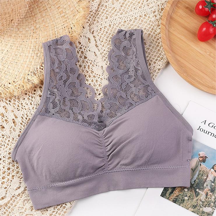 Deep V Lace Wireless Soft Bralette