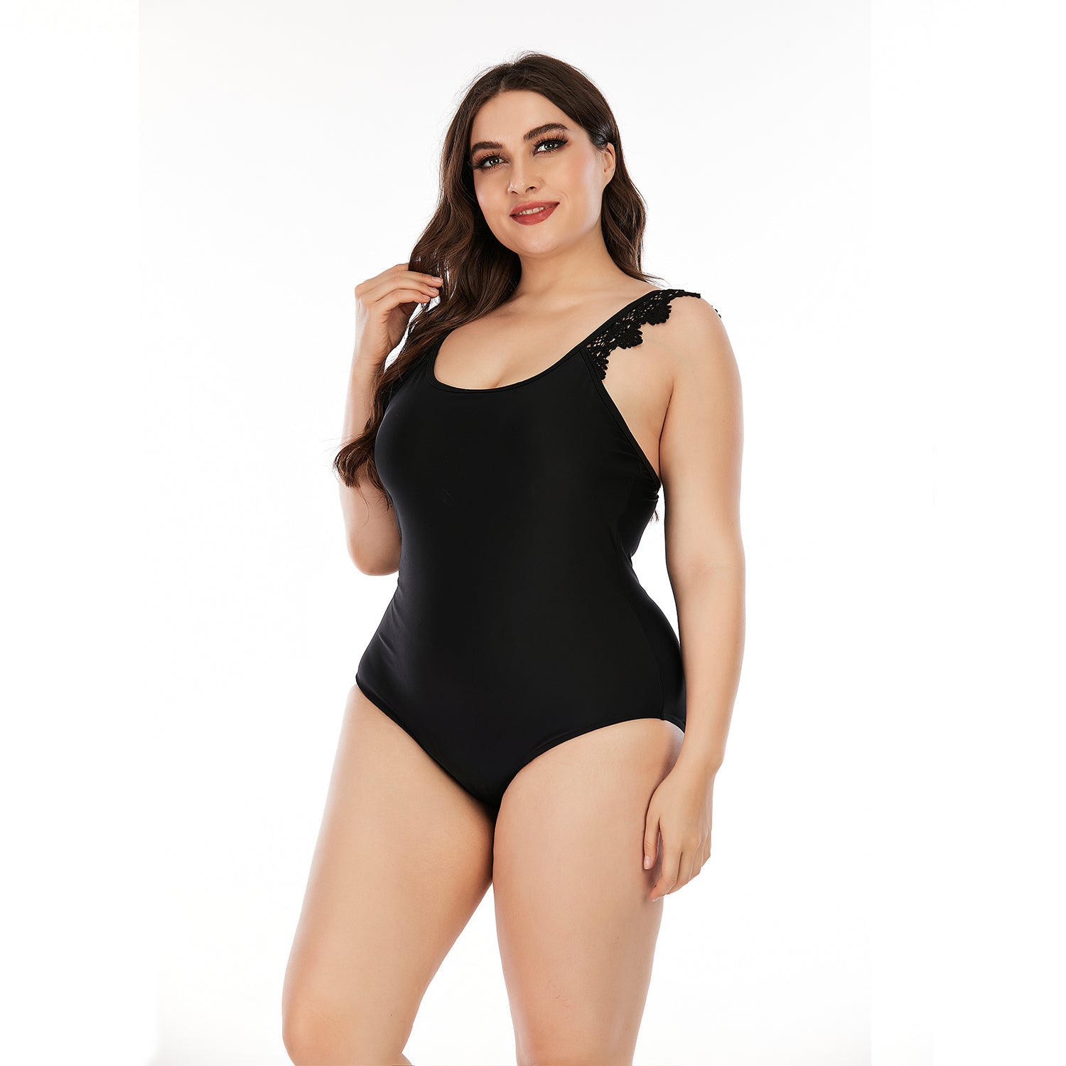 SiySiy Plus Size One Piece Swimsuits for Lace Trim Bathing Suits