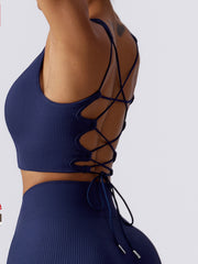 Live In Rib Strappy Longline Crop Top