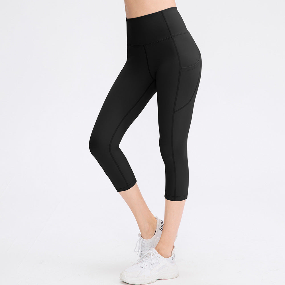 Cropped High Waist Pocket Sport Leggings