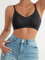 Wireless No Show Backless Bra Black