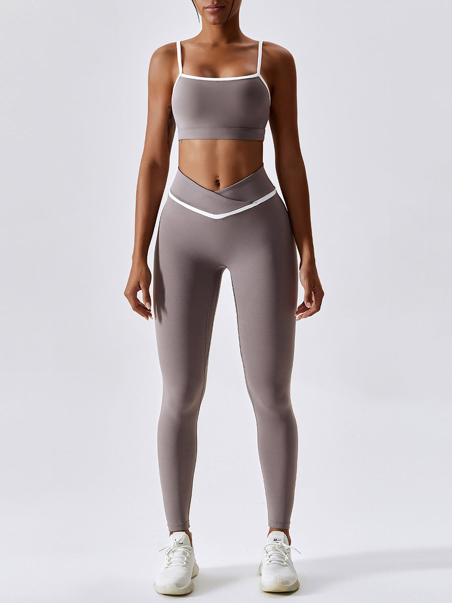 Air Cloud Contrast Strapes Yoga Bra