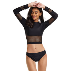 Rash Guard for Long Sleeve Crop Top Swimsuit