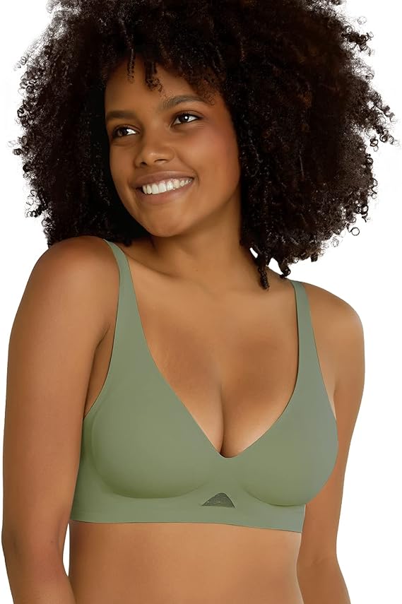 Smooth Comfortable Breathable Mesh Cool Feeling Wireless Bra Green