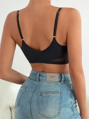 Wireless No Show Backless Bra Black