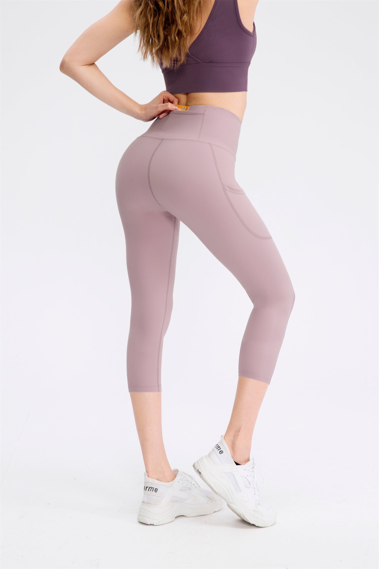 Cropped High Waist Pocket Sport Leggings