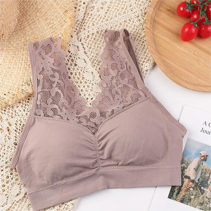 Deep V Lace Wireless Soft Bralette