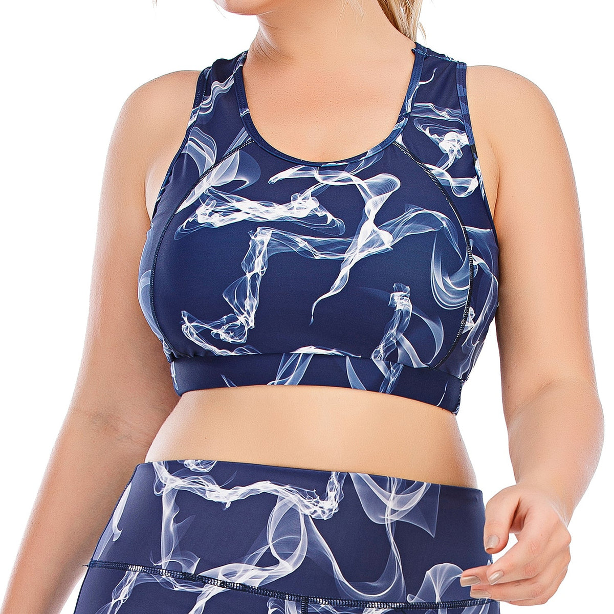 Blue Color Gym Tops for Plus Size