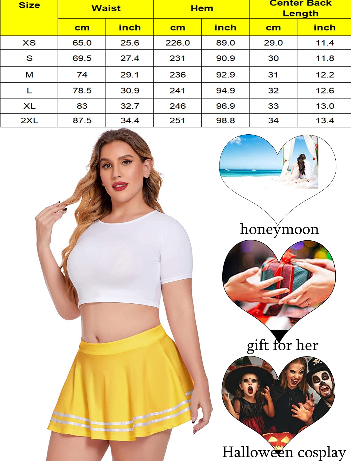Avidlove Mini Skirt Pleated Elastic Waist Ruffle Sailor Skirts School Uniform Skirts Cheerleader