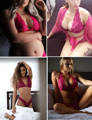 Avidlove Lace Lingerie Bra and Panty Set Strappy Babydoll