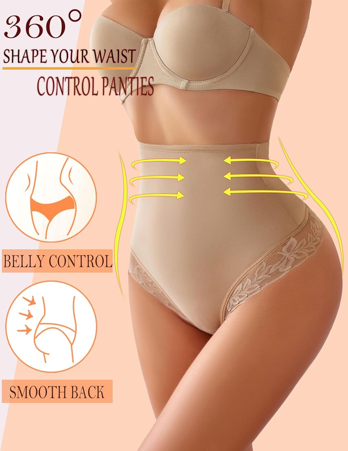 Avidlove Shapewear Control Panties Lace Seamless Tummy Underwear High Waisted Slip Thong