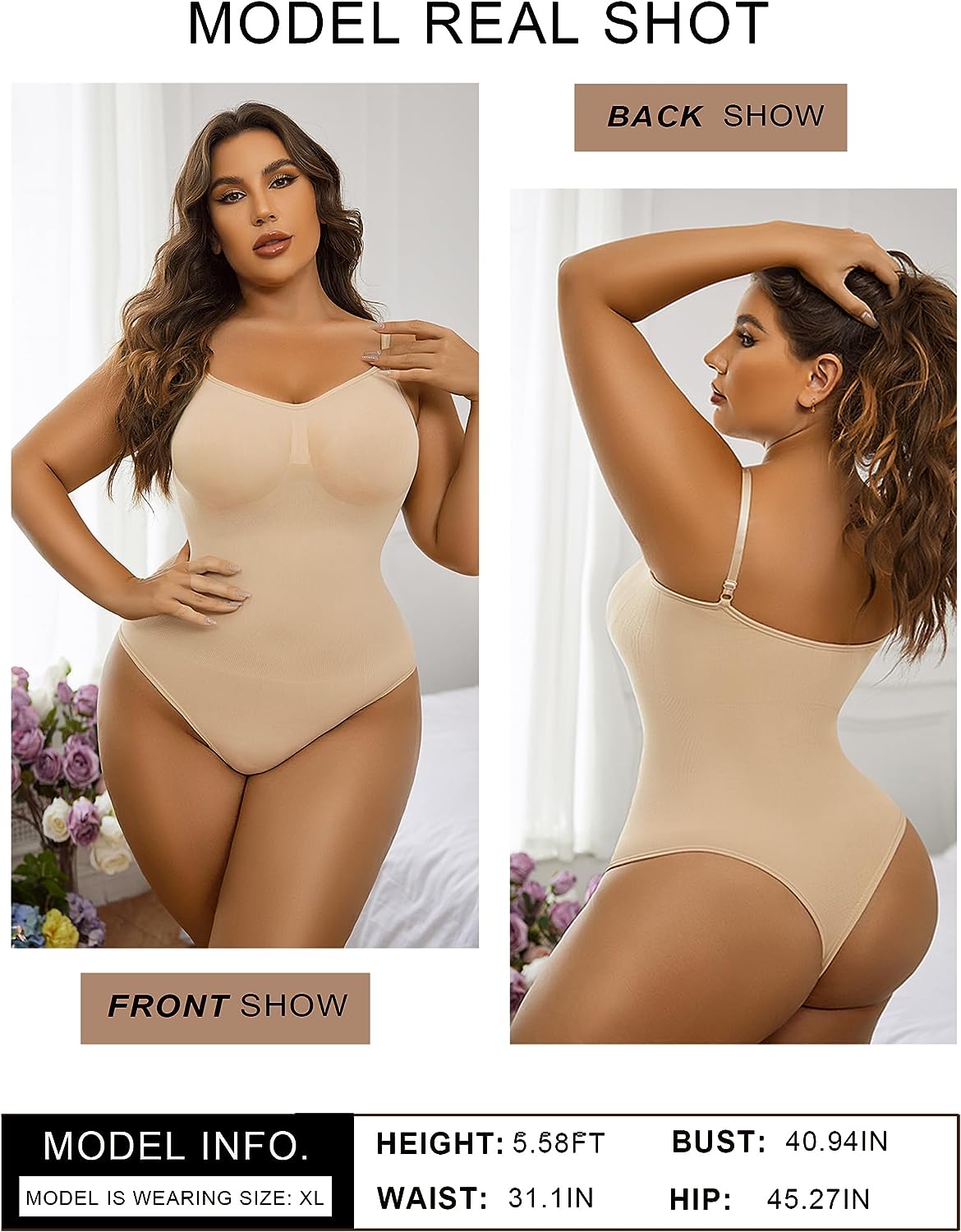 Avidlove Bodysuit Shapewear Bodysuits Spaghetti Strap V Neck Slimming Thong Body Shaper Tummy Control S-3XL