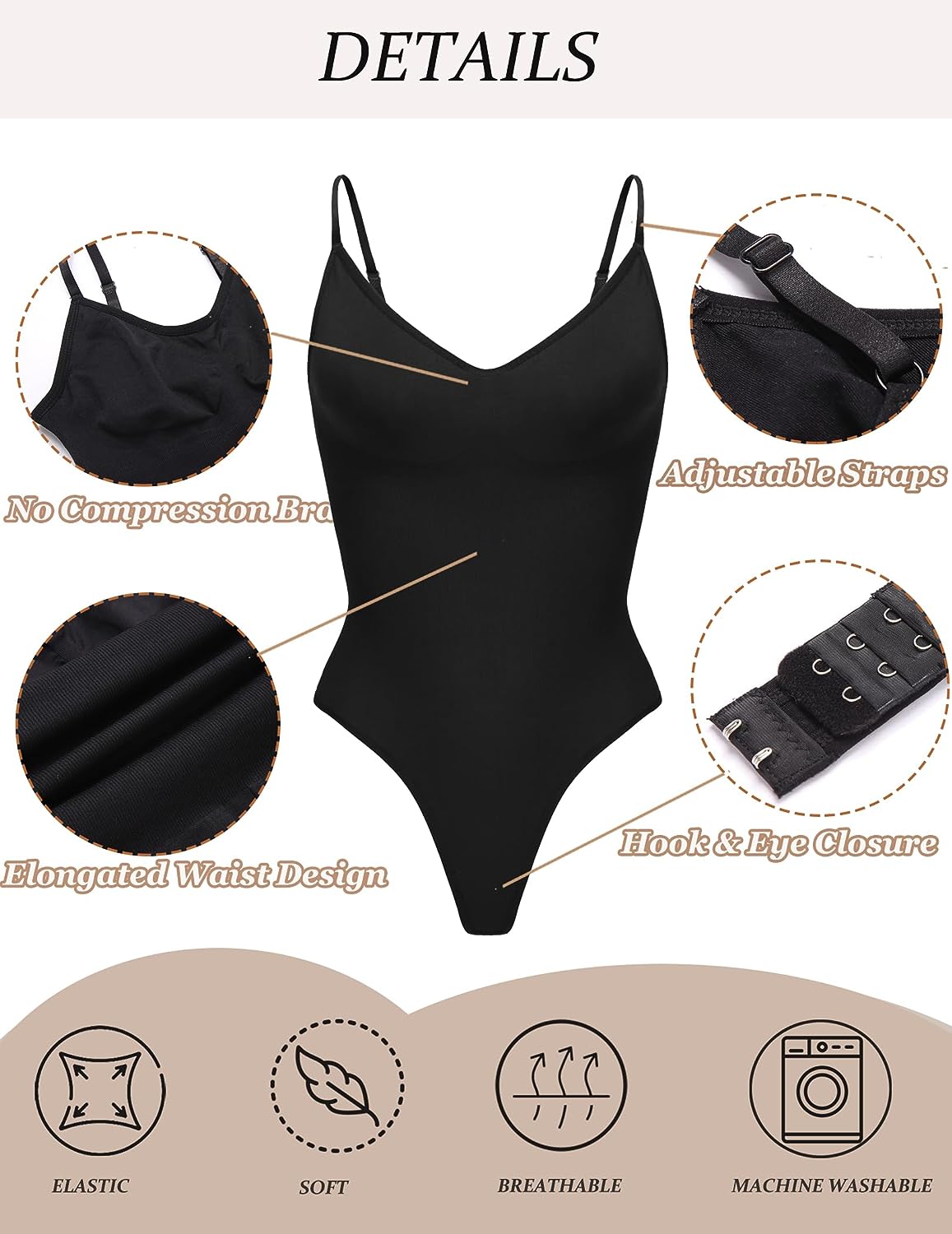 Avidlove Bodysuit Shapewear Bodysuits Spaghetti Strap V Neck Slimming Thong Body Shaper Tummy Control S-3XL