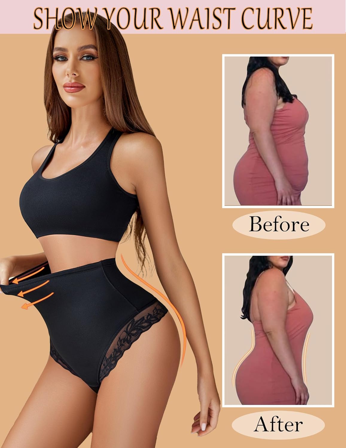 Avidlove Shapewear Control Panties Lace Seamless Tummy Underwear High Waisted Slip Thong