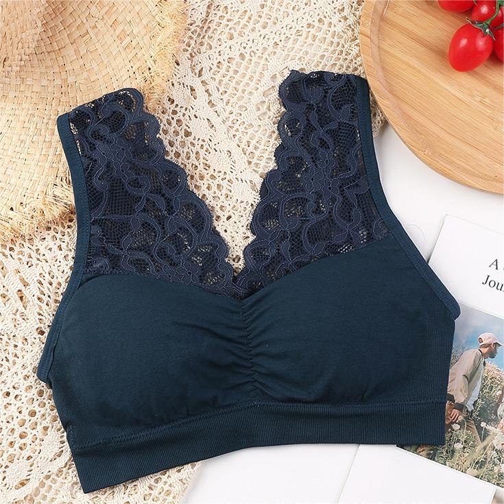 Deep V Lace Wireless Soft Bralette