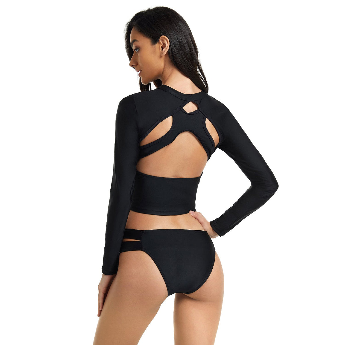 Swimsuit Long Sleeve Bahting Suit Crop Rash Guard Top