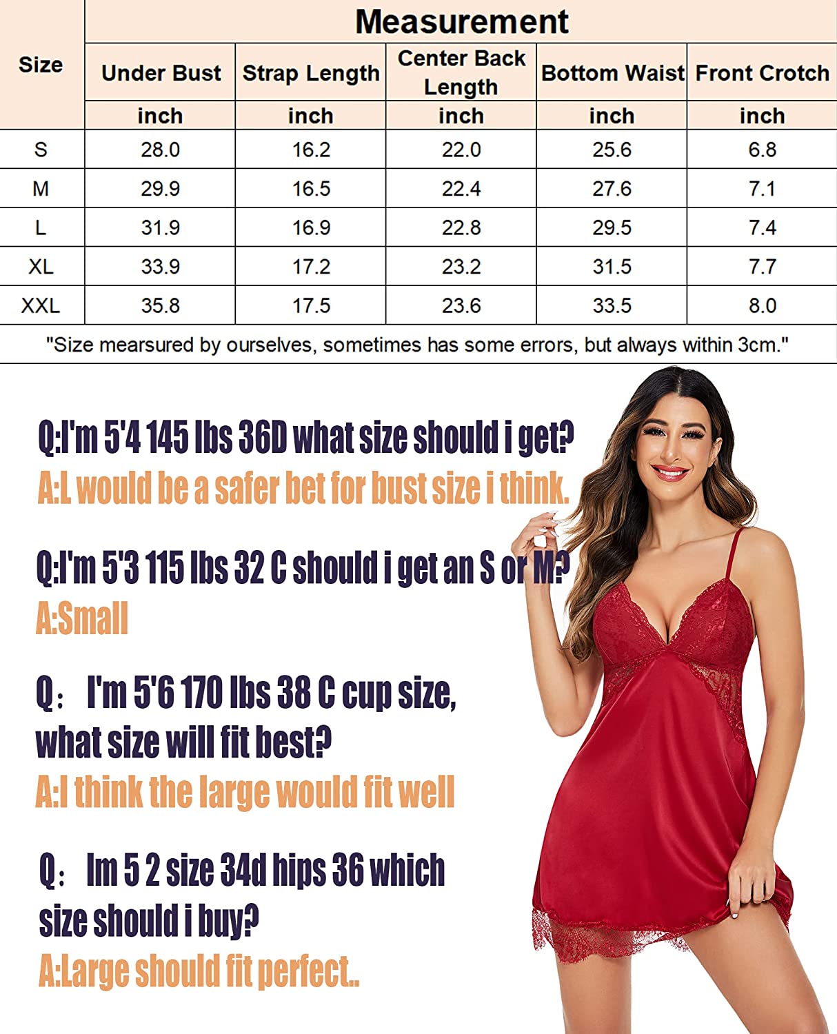 Avidlove Silk Nightgown Lace Sleepwear Satin Sleeveless Chemise Dress